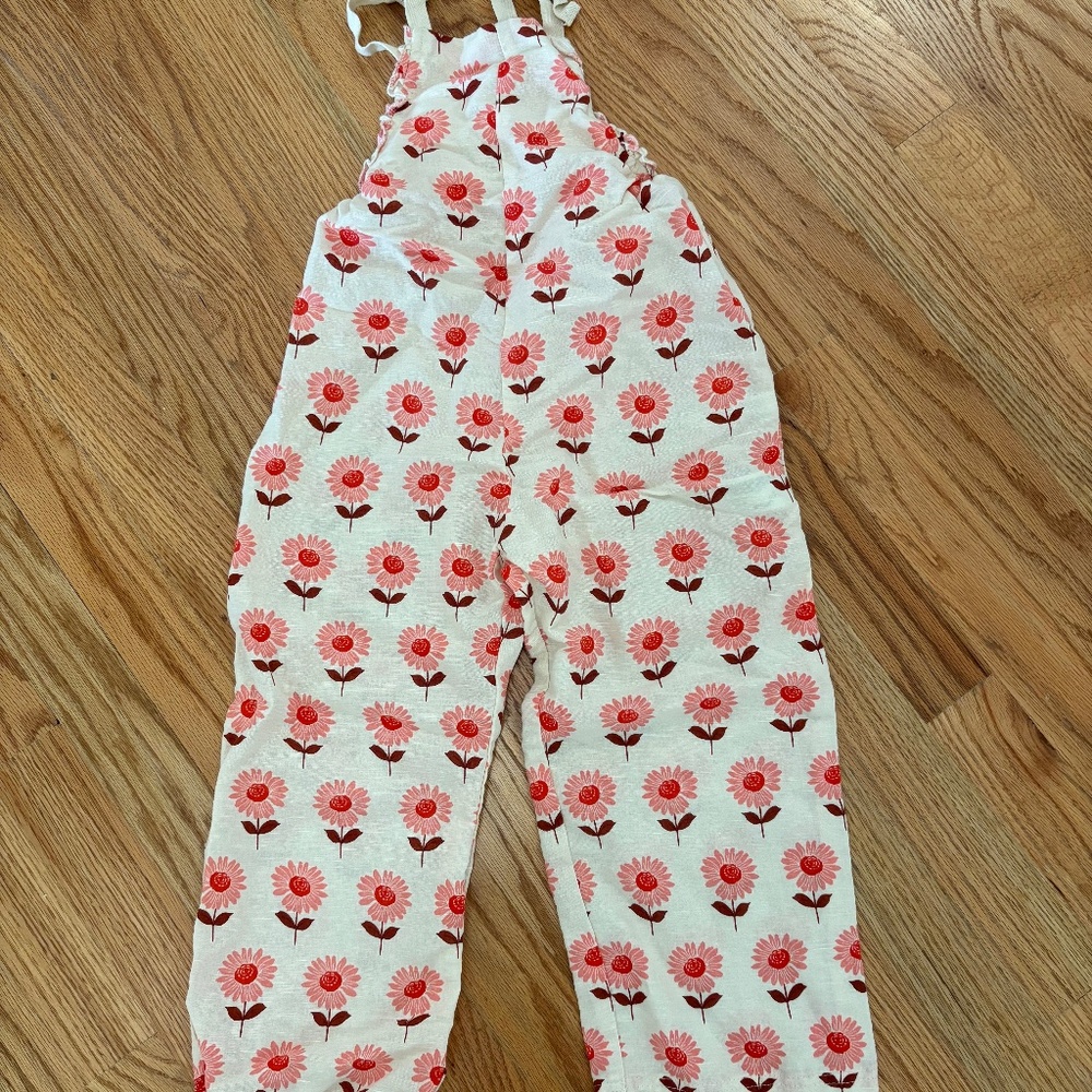 Zara girls pink floral jumpsuit